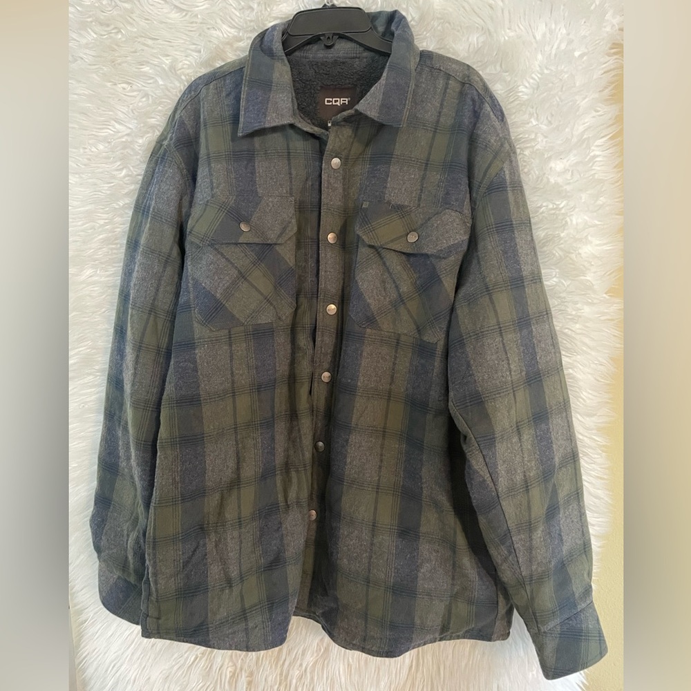 CQR Tactical Series NWT Men’s Sherpa Lined Flannel Shirt Jacket. Size XL